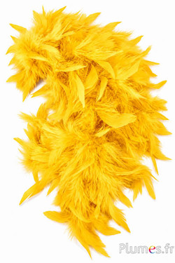 Boa piume di gallo - 10 cm - giallo